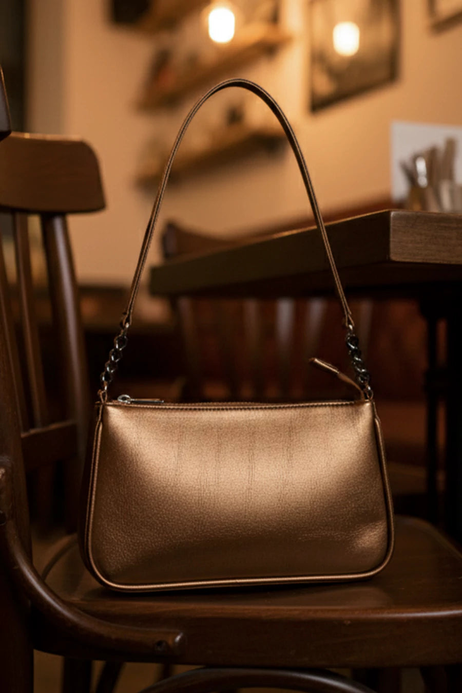 Sepia Vegan leather shoulder bag
