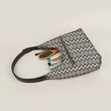 Katie Small Shoulder Bag Handloom Brown Chevron Lifestyle