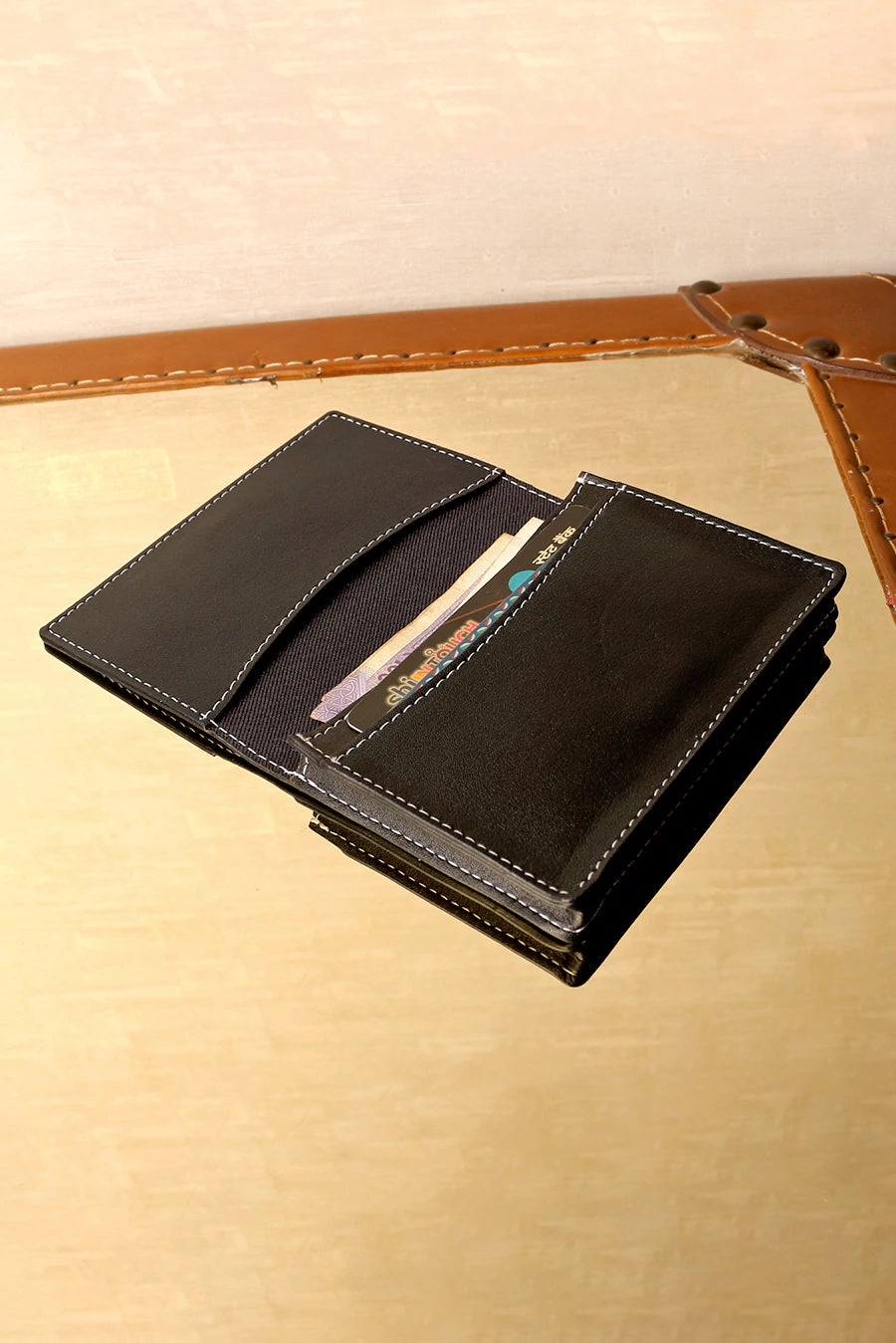Beth Vegan Leather Mini Wallet Black Front
