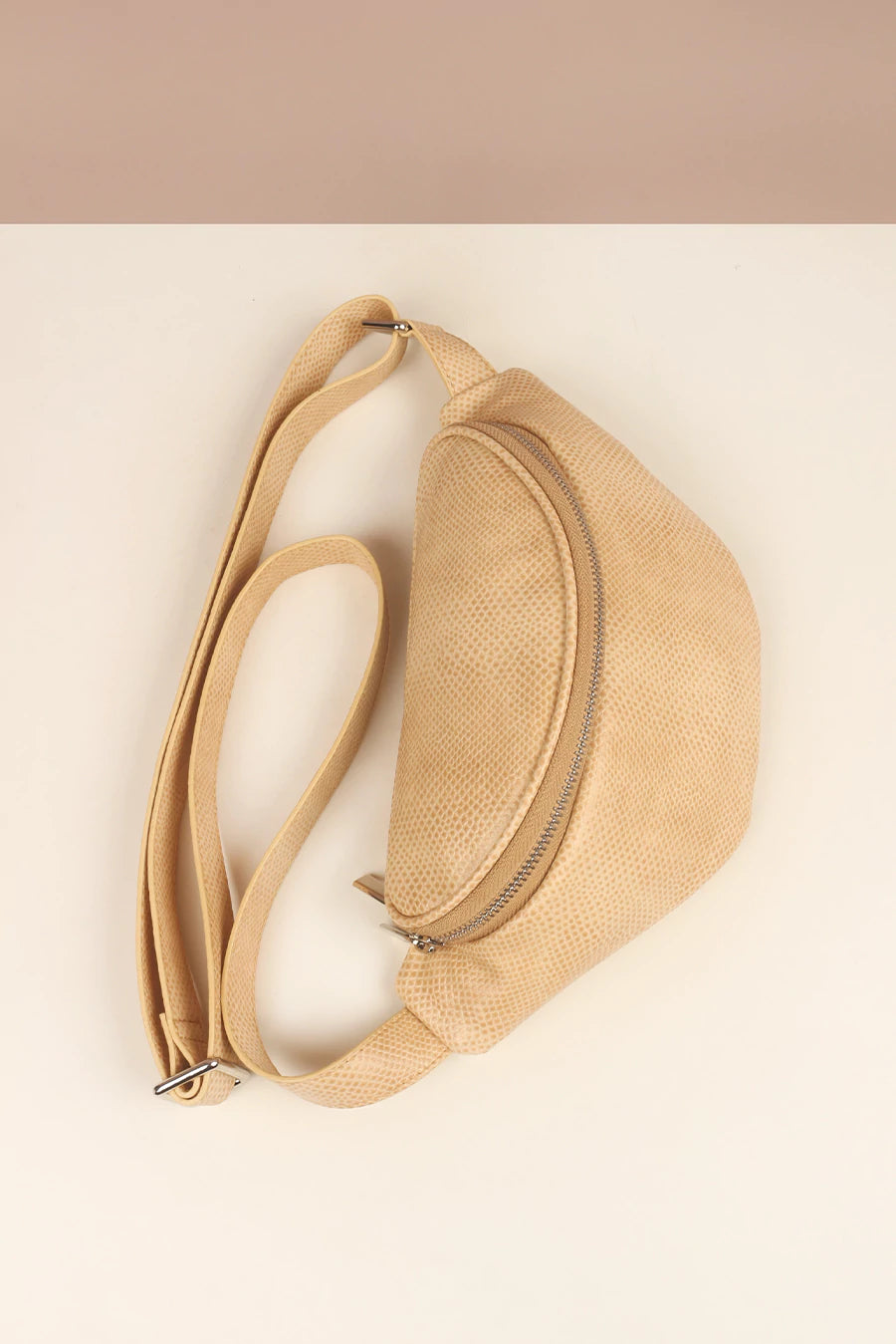 Vegan Leather Bum Bag Porcelain front 