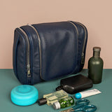 Vegan Hanging Toiletry Bag for men Deep Indigo Lifestyle 