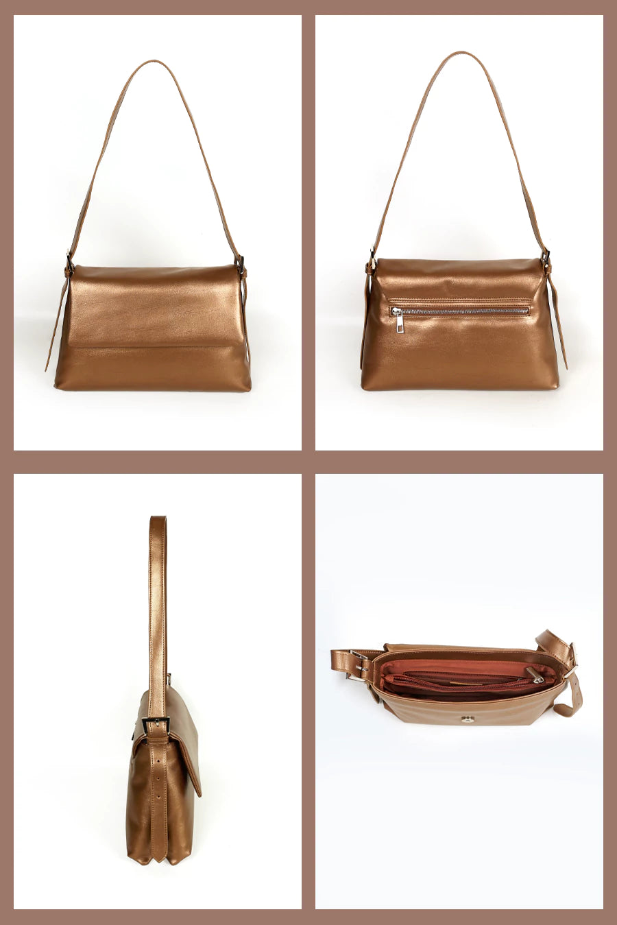 Maeve Cruelty Free Women Party Wear Shoulder Bag Sepia Details