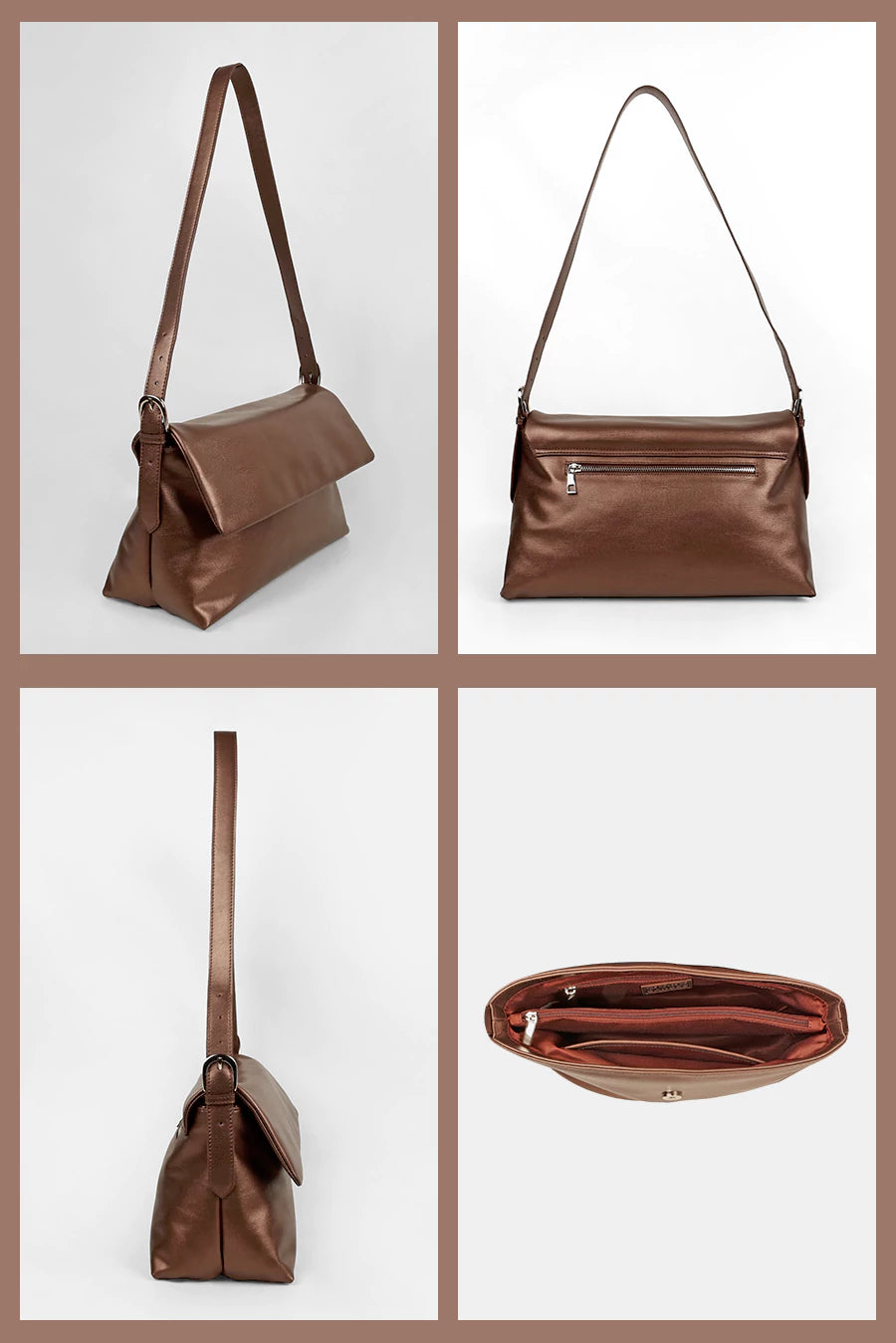 Maeve Cruelty Free Women Shoulder Bag Mahogany Details