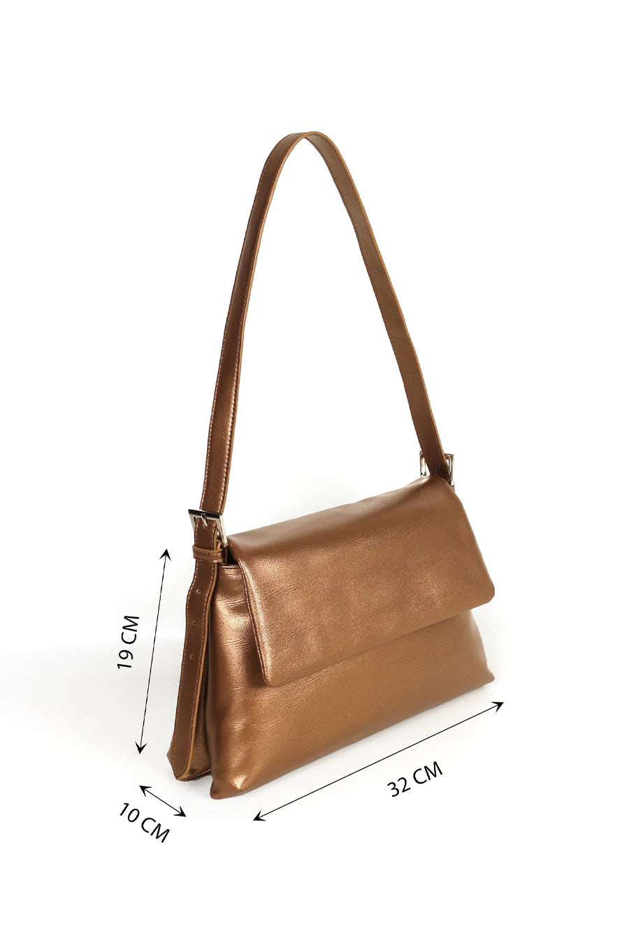 Maeve Cruelty Free Women Party Wear Shoulder Bag Sepia Measurement