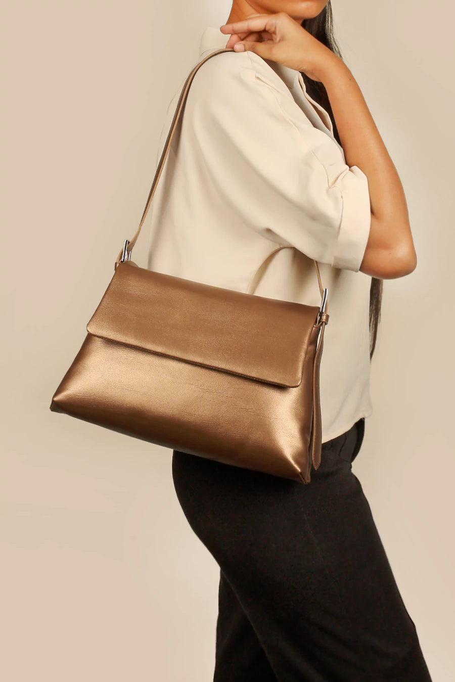 Maeve Cruelty Free Women Party Wear Shoulder Bag Sepia Model 2
