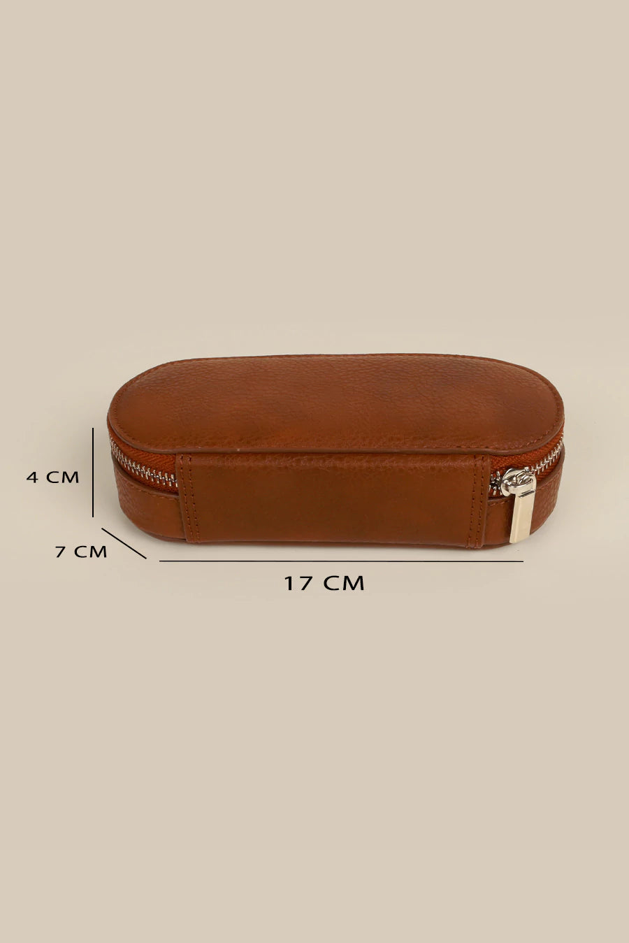 Vegan Leather Eyewear Case or Sunglass Cover Oxide Red Measurement