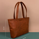 June Vegan Leather women tote bag OxR Measurement