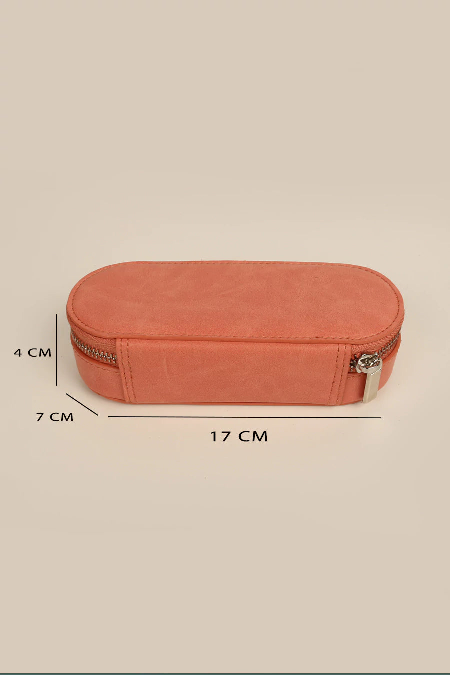 Vegan Leather Eyewear Case or Sunglass Cover Coral Measurement