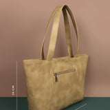 June Vegan Leather Women Tote Bag Buttermilk Measurement