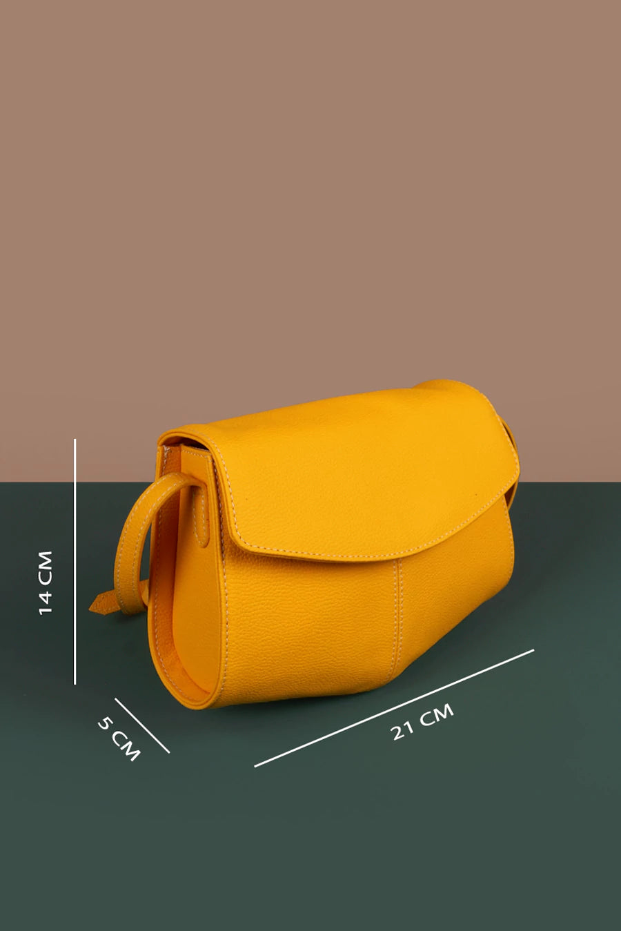 Nova Vegan Leather Women Crossbody / Sling Bag Mango Measurement 