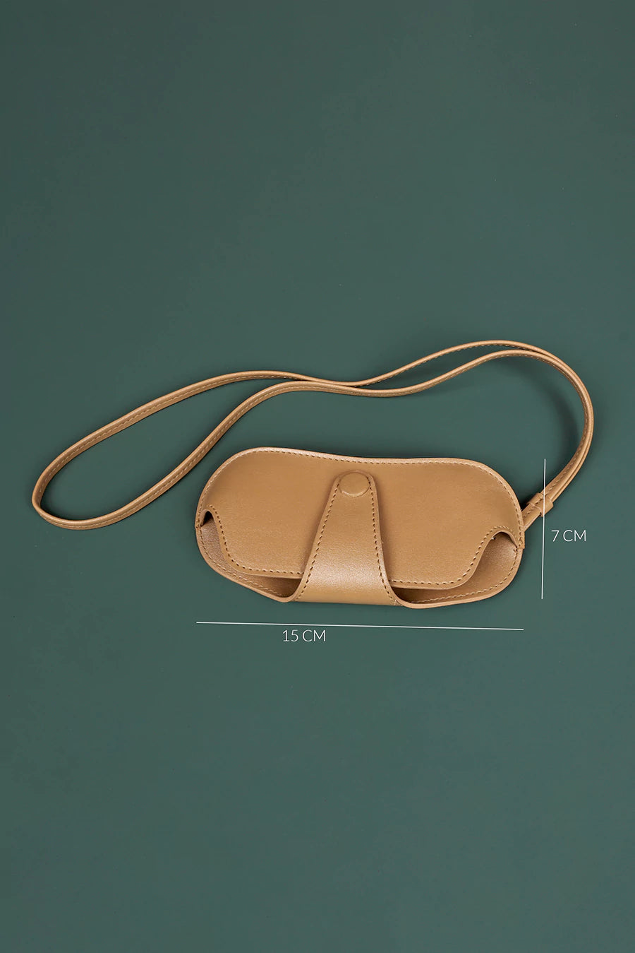Vegan sunglass cover/case with sling champagne measurement