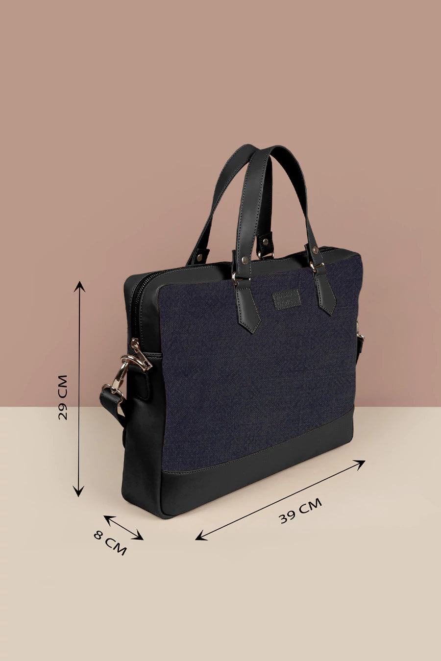 Soft Jute Ross Laptop Bag Spruce Measurement