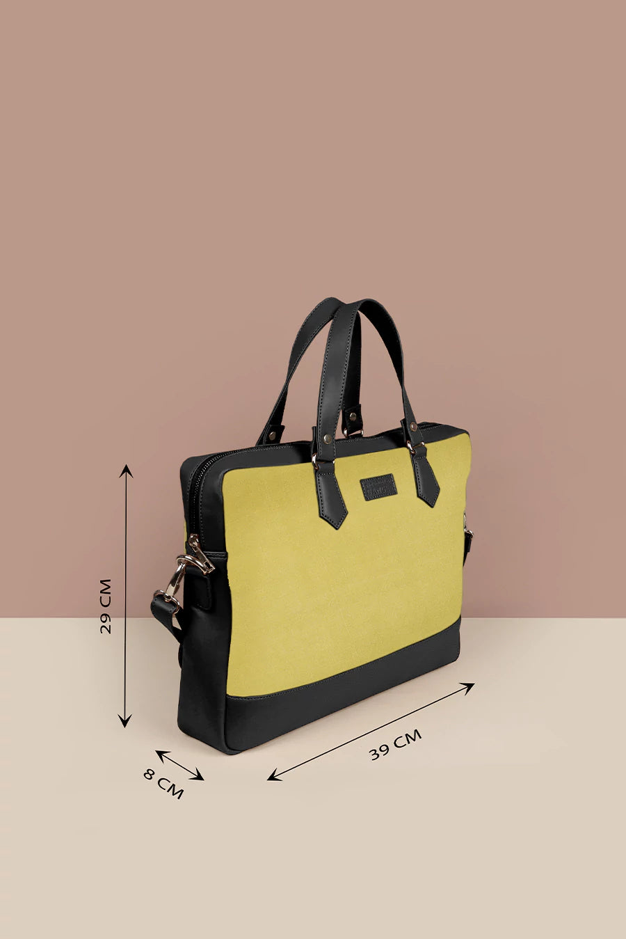 Soft Jute Ross Laptop Bag Lemonade Measurement