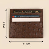 Vegan Leather James Card Holder Ost Brown Measurement