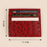 Vegan Leather James Card Holder Ost Red Measurement