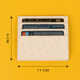 Vegan Leather James Card Holder Ost White Measurement