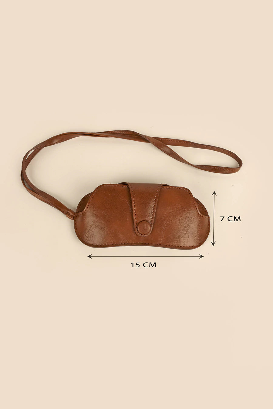 Jace Sunglass Cover with Sling Vegan Leather Penny Measurement