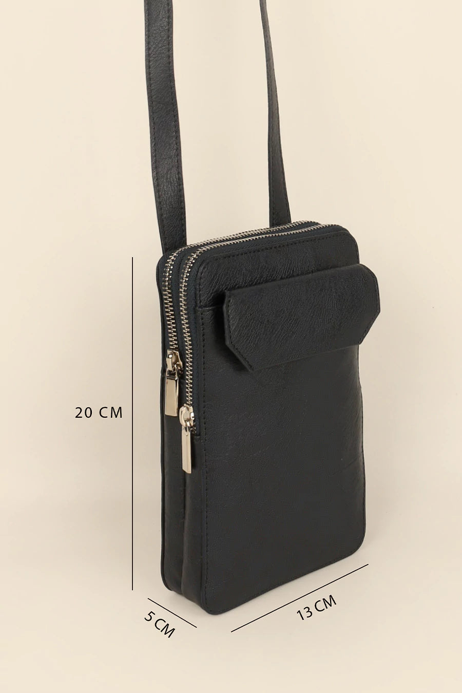 Vegan Leather Vertical Mobile Bag Navy Cad