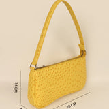 Emily Faux Leather Women Shoulder Bag Ostrich Yellow Cad