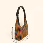 Katie Small Shoulder Bag Handloom Lilac Measurement