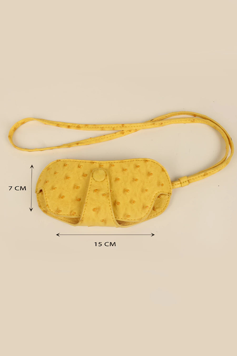 Jace Sunglass Cover with Sling Vegan Leather Ost Yellow Measurement