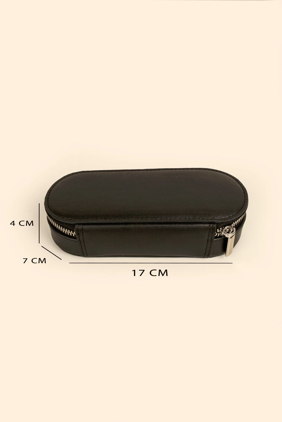 Vegan Leather Eyewear Case or Sunglass Cover Vanta Black Measurement