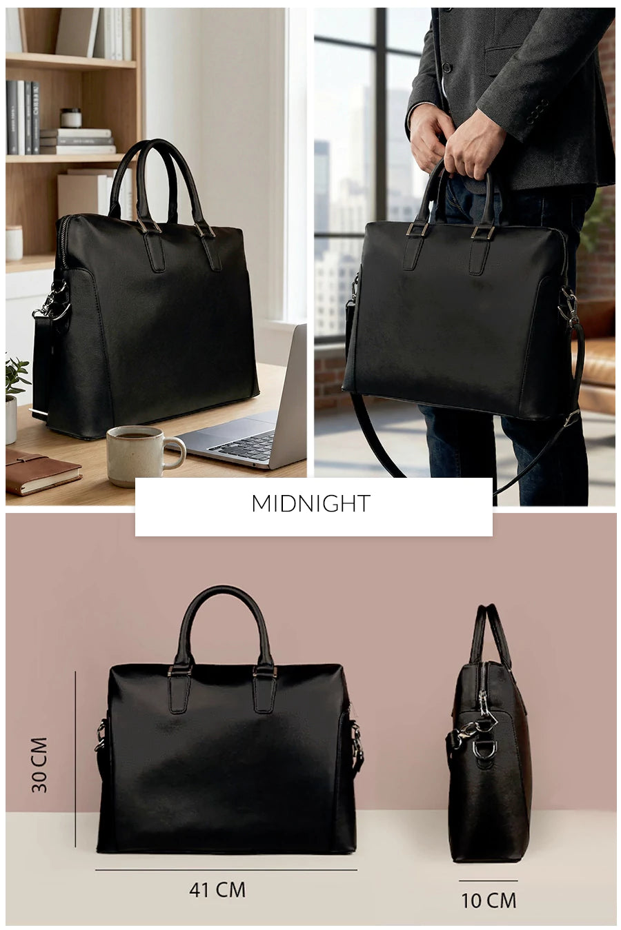 Will 15 Inch Vegan Leather Laptop Bag for Men THE HOUSE OF GANGES