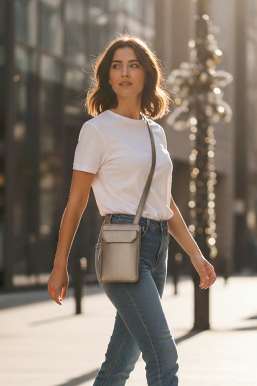 Vertical Vegan Leather Mobile Pouch