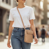 Vertical Vegan Leather Mobile Pouch