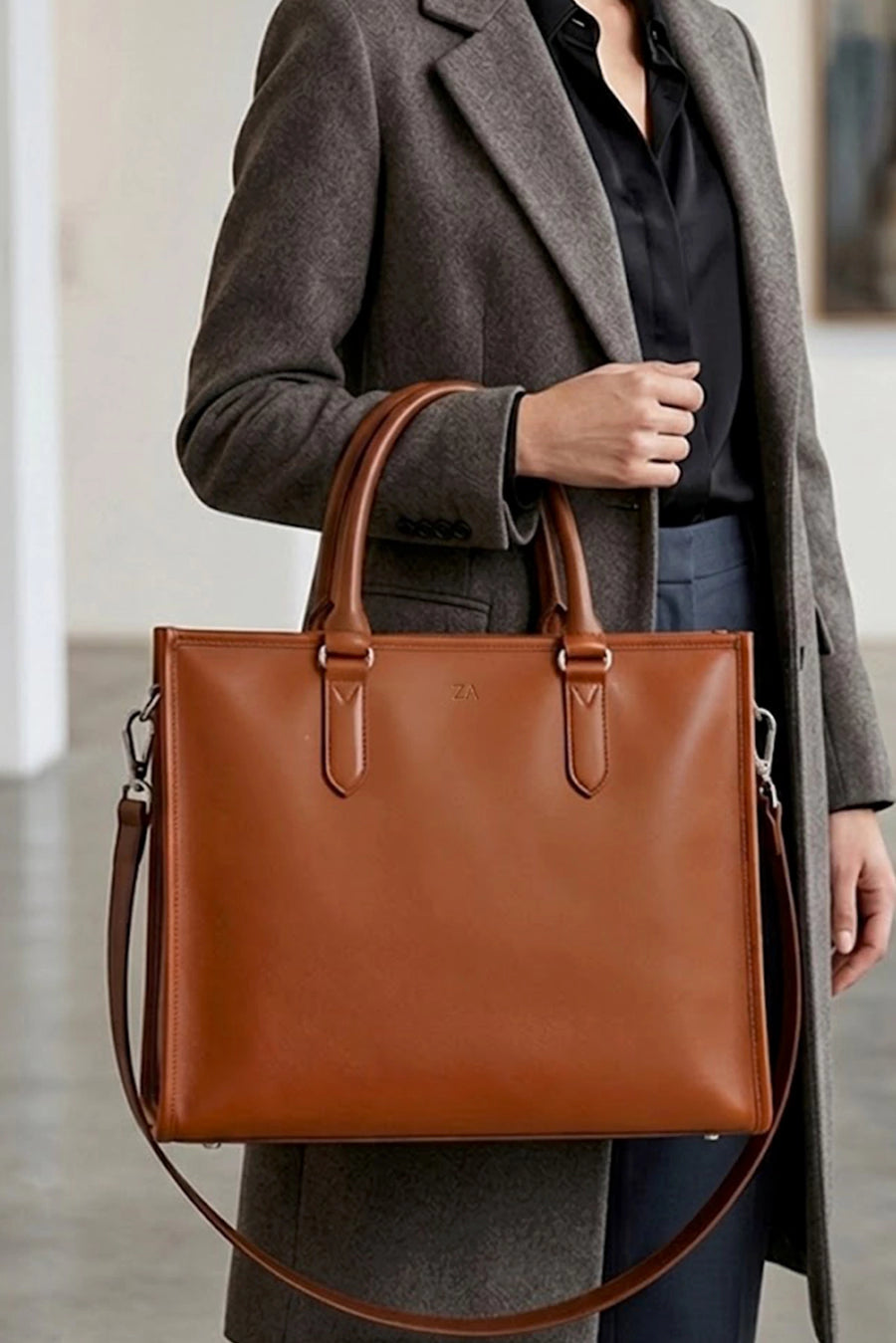 Charlotte Vegan Leather  Box Tote Bag