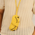 Jace Sling Sunglass Case Ostrich Yellow Model 3