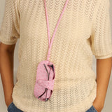 Jace Sling Sunglass Case Ostrich Pink Model 1