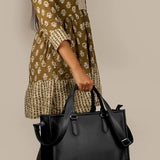 Charlotte Women Tote Bag Vegan Leather Vanta Black Model 2