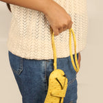 Jace Sling Sunglass Case Ostrich Yellow Model 1