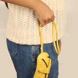 Jace Sling Sunglass Case Ostrich Yellow Model 1