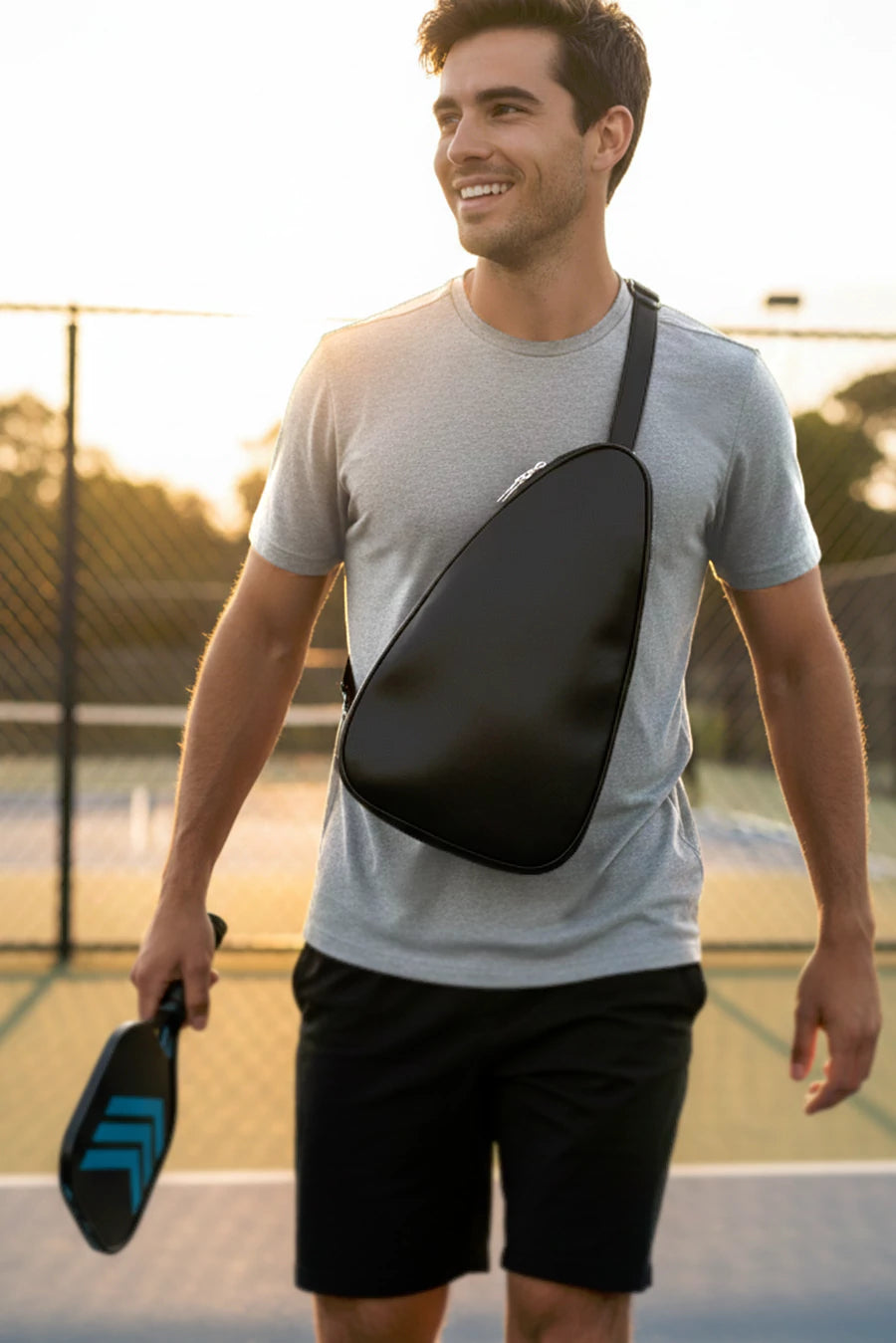 Pickleball Vegan Leather Sling Bag