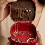 Vegan Leather Jewellery Case Square THE HOUSE OF GANGES