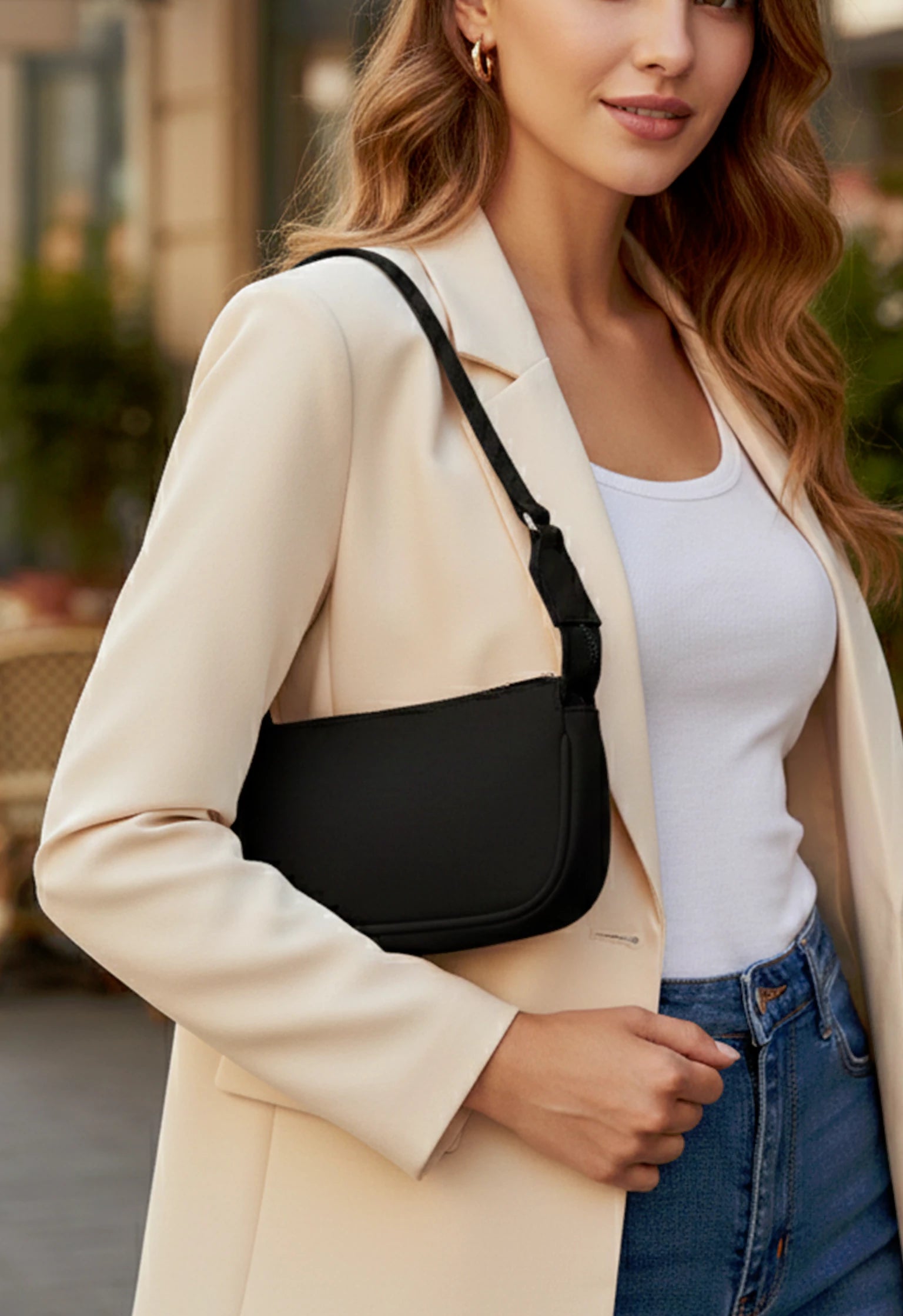 Baby Sling Vegan Leather Shoulder Bag image 1