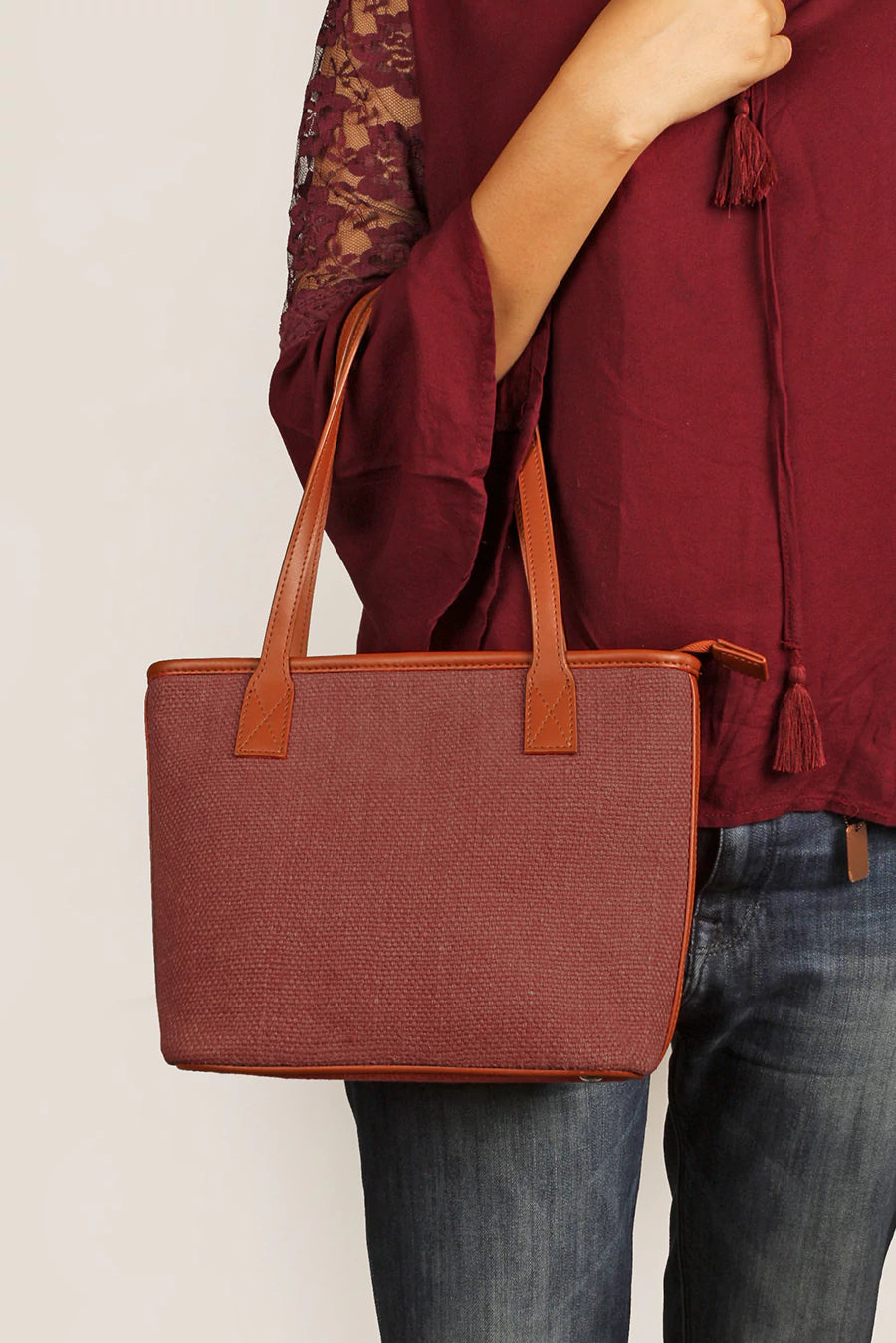 Mini Soft Jute Tote Bag THE HOUSE OF GANGES