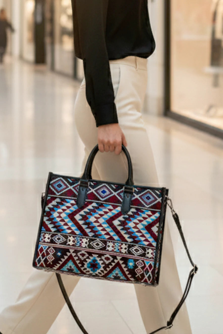 Charlotte Handloom Box Tote Bag