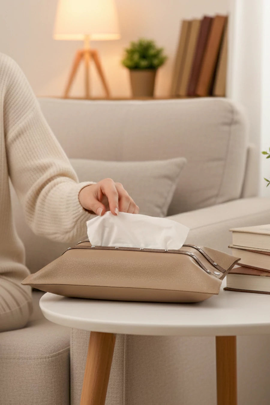 Tissue Box Cover Vegan Leather THE HOUSE OF GANGES