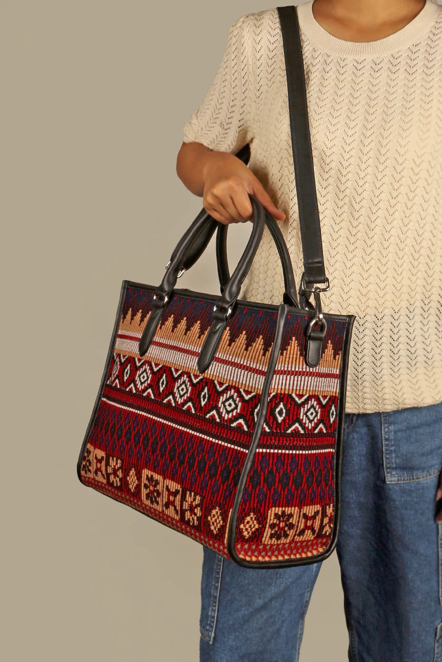 Charlotte Handloom Box Tote Bag