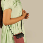 Soft Jute Mobile Sling Grace-Sangria Model 1 