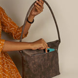 Stella Vegan Leather Women Shoulder Bag Espresso Model 4