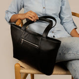 June Vegan Leather women tote bag Midnight M2