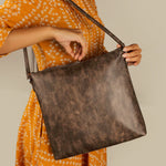Stella Vegan Leather Women Shoulder Bag Espresso Model 3