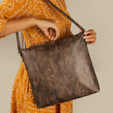 Stella Vegan Leather Women Shoulder Bag Espresso Model 3