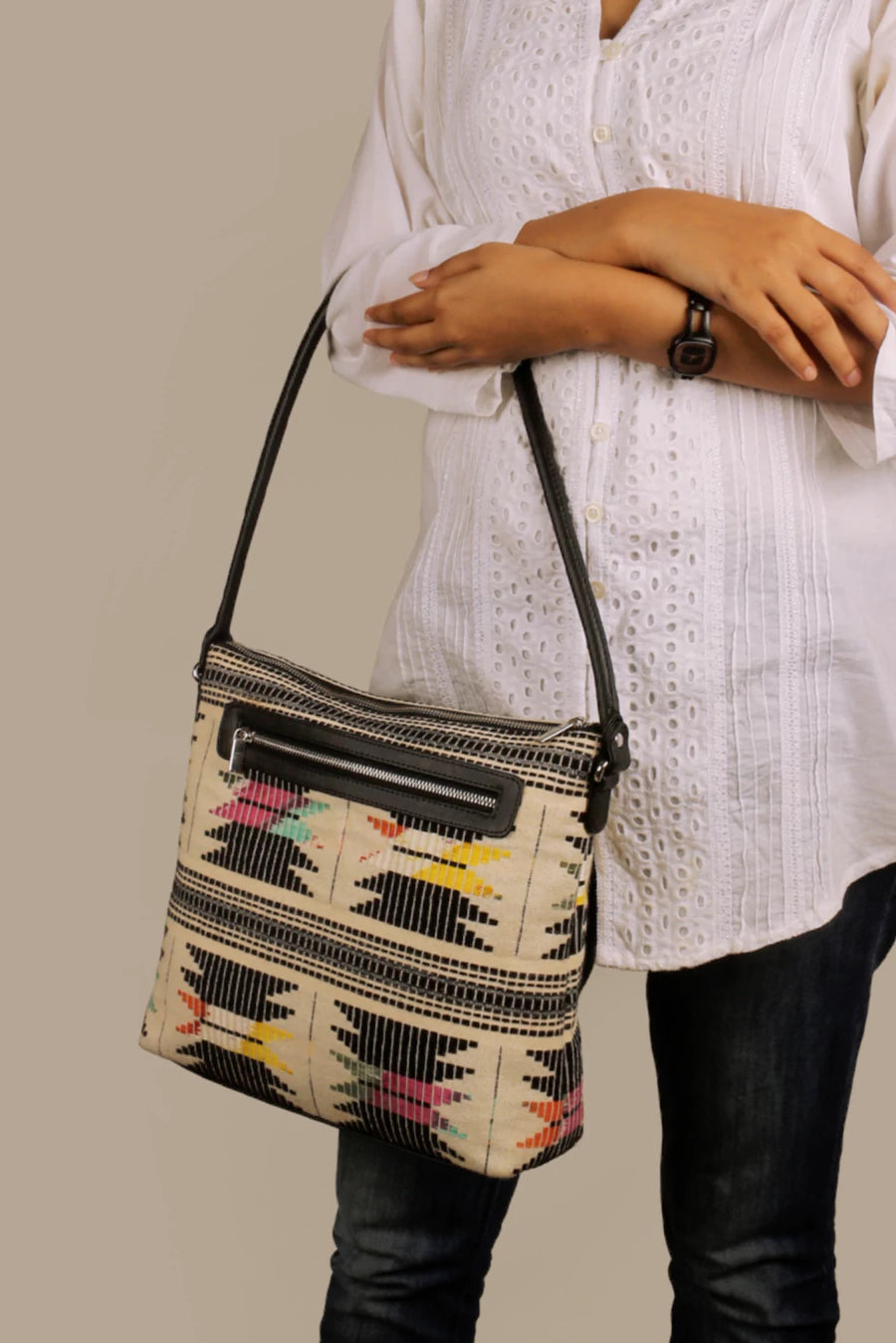 Handloom Women Shoulder Bag Stella -Lava Model 1