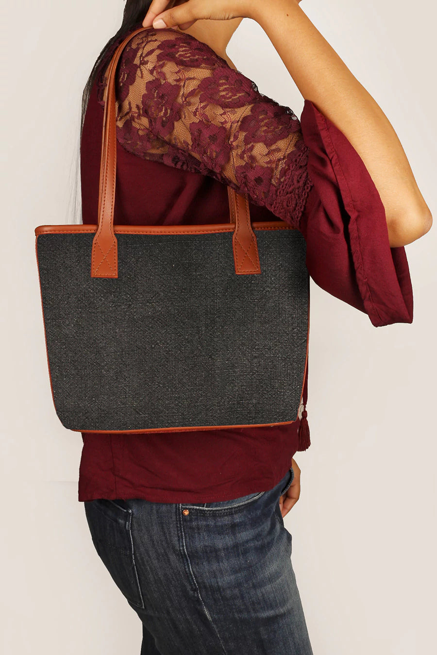 Mini Soft Jute Tote Bag THE HOUSE OF GANGES