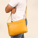 Arthur Men Vegan Leather Sling Bag Turmeric M2